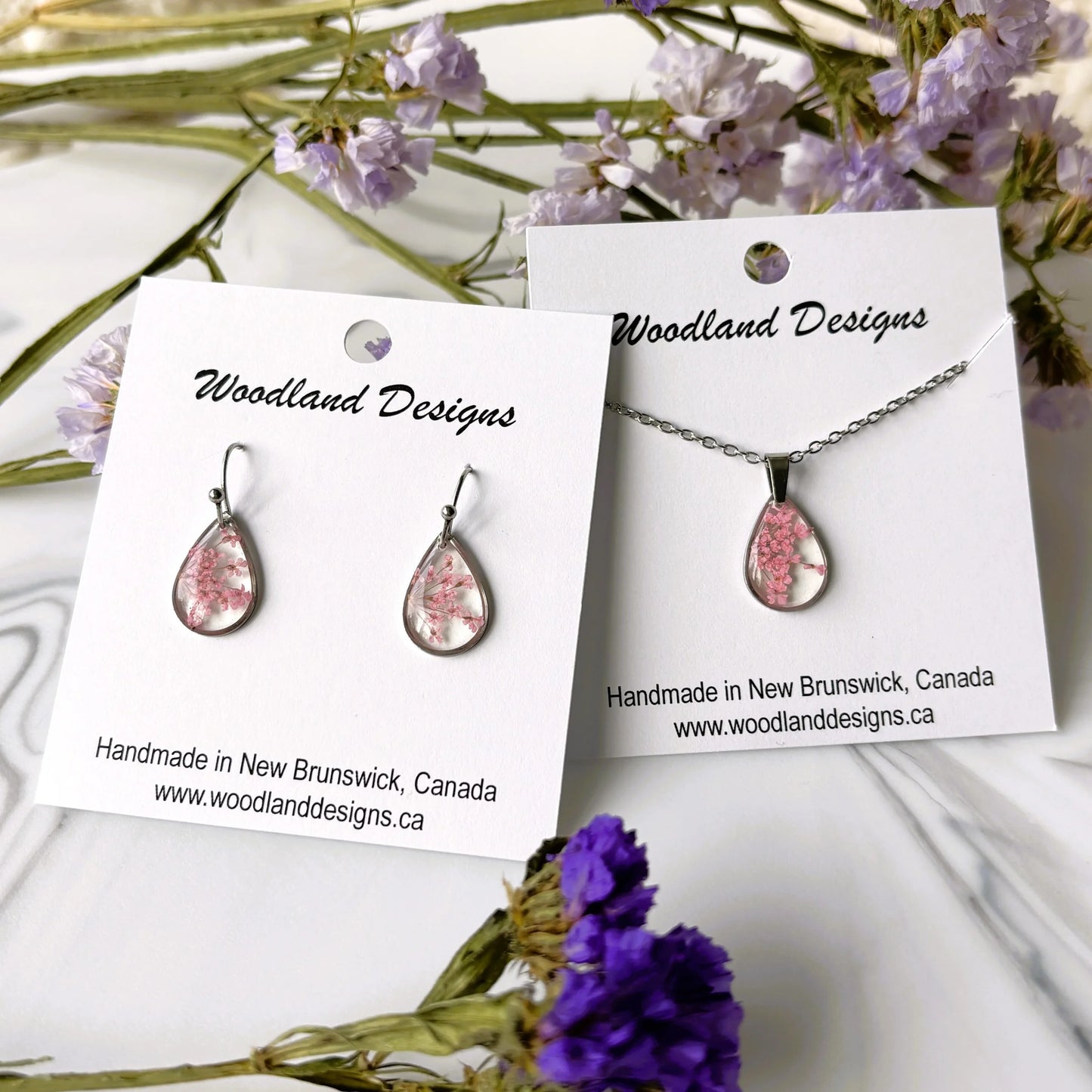 Queen Anne's Lace Teardrop Hook Earrings