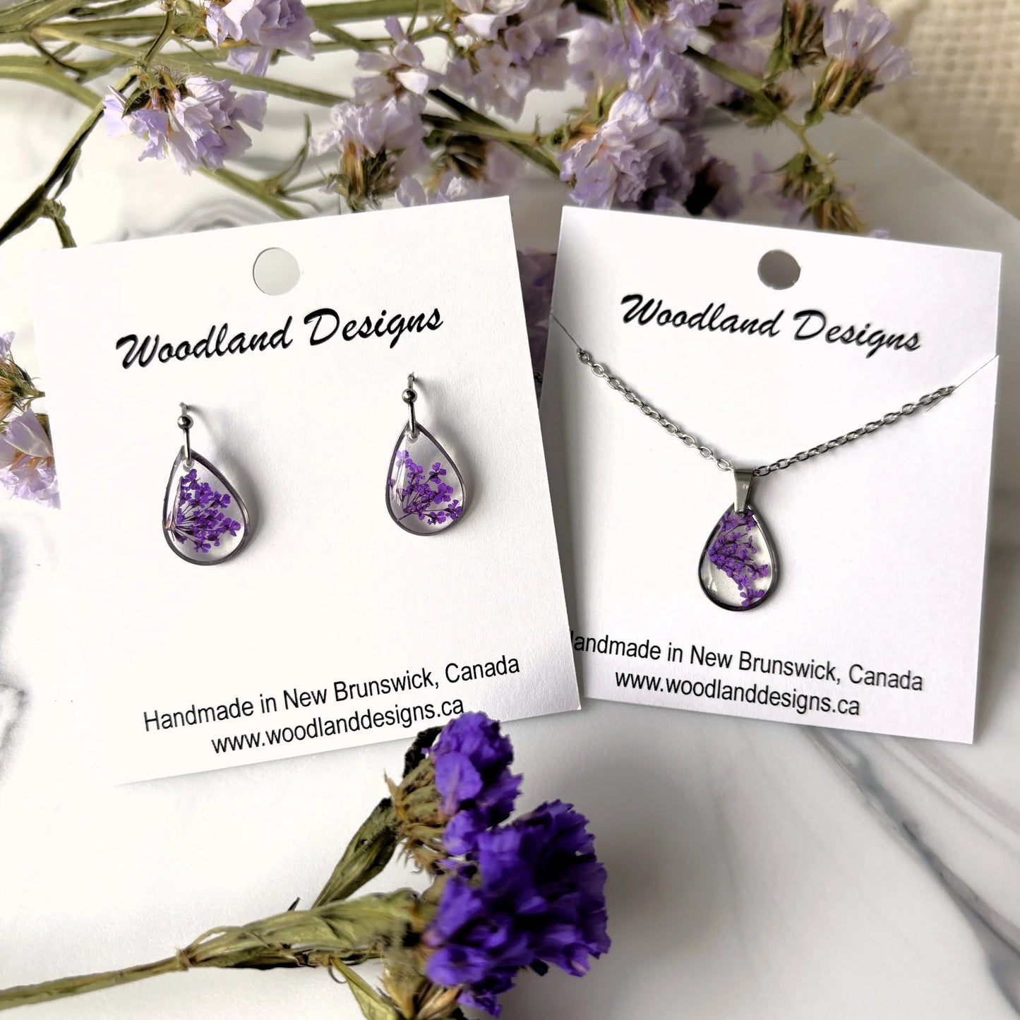 Queen Anne's Lace Teardrop Hook Earrings