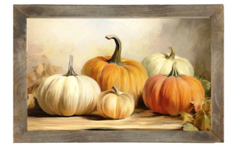 Pumpkins on a table print