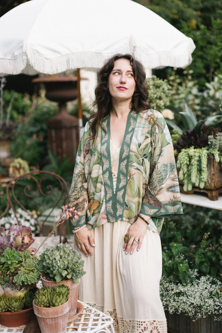 Fleur De Soleil Pixie Duster Crop Kimona With Florals By Market of Stars