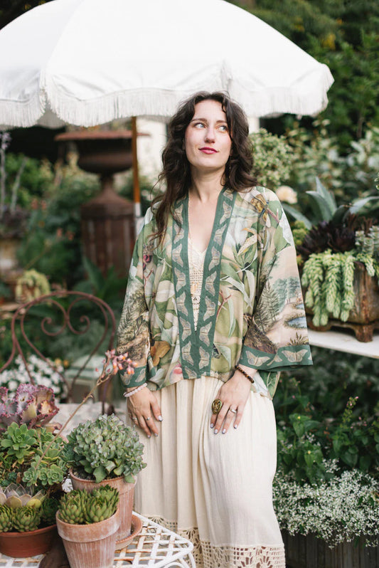 Fleur De Soleil Pixie Duster Crop Kimona With Florals By Market of Stars
