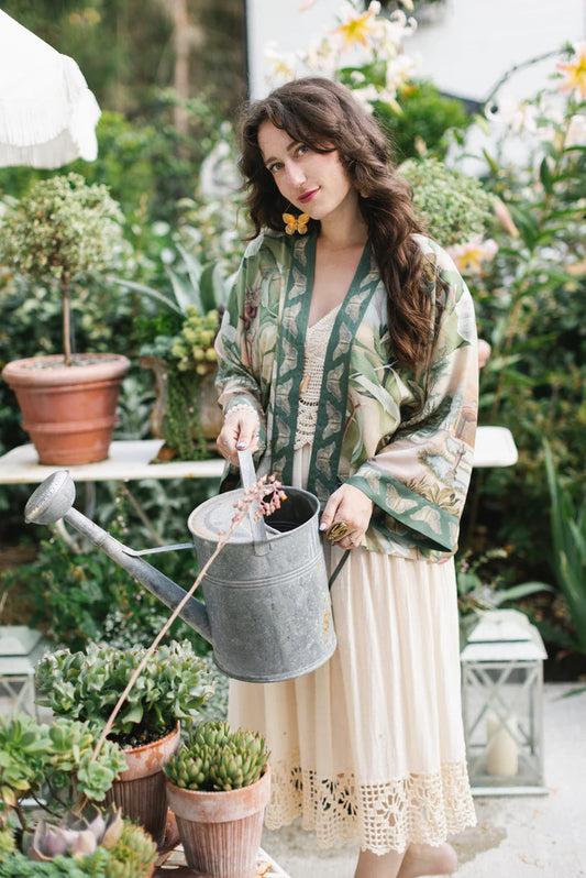 Fleur De Soleil Pixie Duster Crop Kimona With Florals By Market of Stars