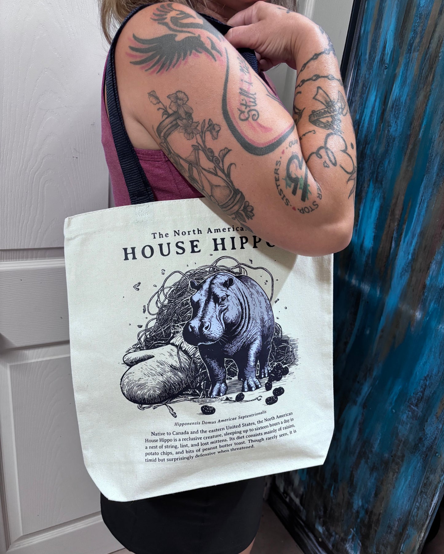 North American House Hippo Tote Bag