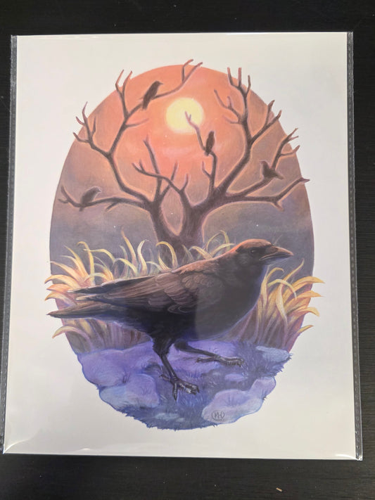 "February" Crow 8x10 Print - Local
