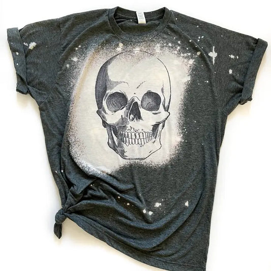 Skull Halloween Bleached Tee