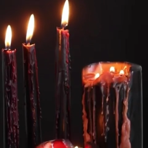 Set of 4 Gothic Vampire Tears Taper Candles