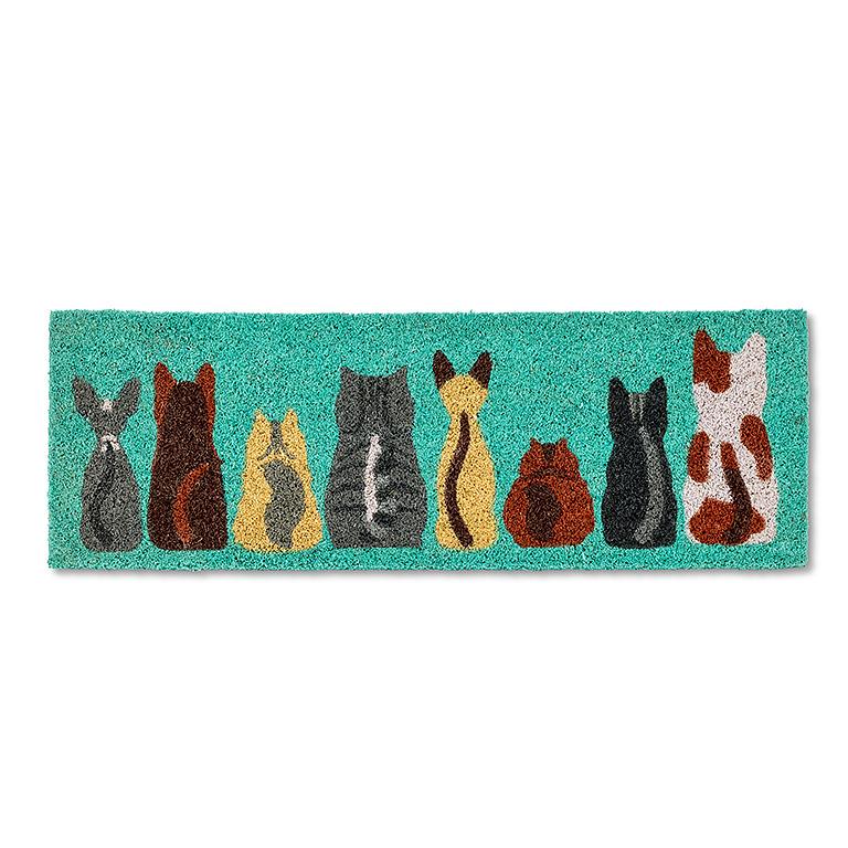 Row of Cats Small Doormat