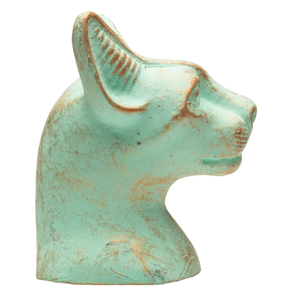 Bastet Cat Bust with Patina Small - 3.5"
